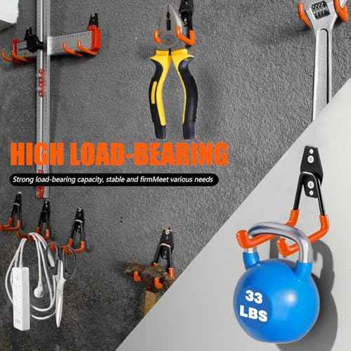 Heavy Duty Garage Storage Hooks, 2 Pack Utility Steel Garage Tool Organizer Wall Mount for Hanging Power and Garden Tools Ladders Hoses Bikes Ropes & Bulk Items