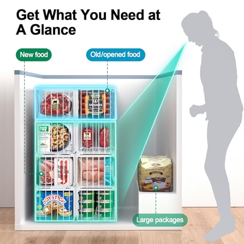 MSERCUOR White 6-Pack Deep Freezer Organizer Bins for 5/7 Cu Ft Chest Freezers