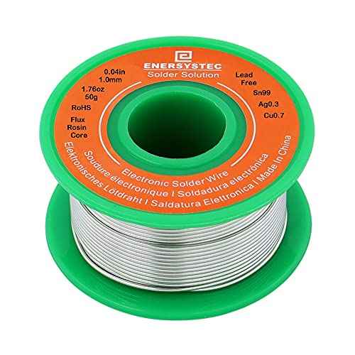 Solder Wire Lead Free Rosin Core Flux 1.0mm Electronics Soldering Diameter 0.04in No Lead 1.76oz 50g Sn99 Ag0.3 Cu0.7 Flow RoHS Electrical Solder Wire Electric Repair Unlead
