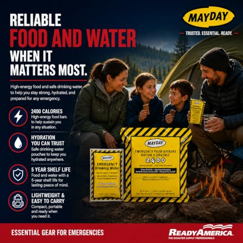 Ready America 72 Hour Emergency Kit for 1 Person Backpack with First Aid, Food, Water, Shelter — Disaster Preparedness Go-Bag