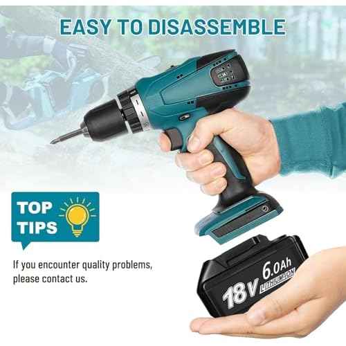6.0Ah Battery Replace for Makita 18V BL1860B BL1860 BL1820 BL1830B BL1840B BL1850B Batteries Compatible with Original Makita 18 Volt Battery Tools and Chargers(2Pack High Capacity Batteries)