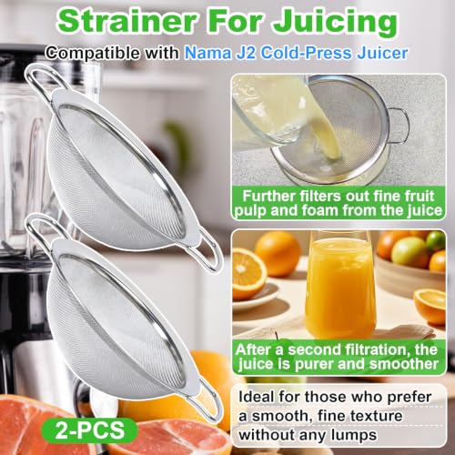 2-Pack Nama J2 Compatible Juice Strainer 50 & 30 Mesh – Stainless Steel