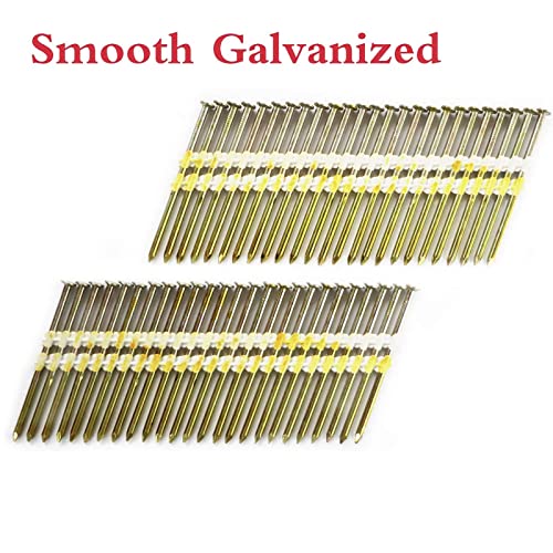 BHTOP 3 Inch Framing Nails 21 Degree EG Plastic Collated Nails 500 Count - For Framing Nailer