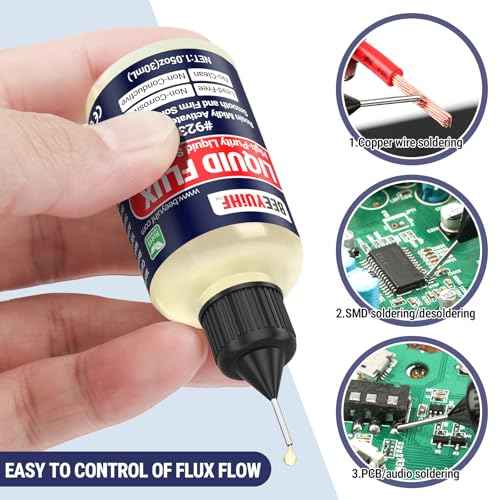 Liquid Solder Flux Dropper, Liquid Soldering Flux, No Clean Liquid Flux, Electrical Liquid Rosin Flux Solder, Liquid Flux Soldering Squeeze Bottle (30 mL/1.05Oz.)