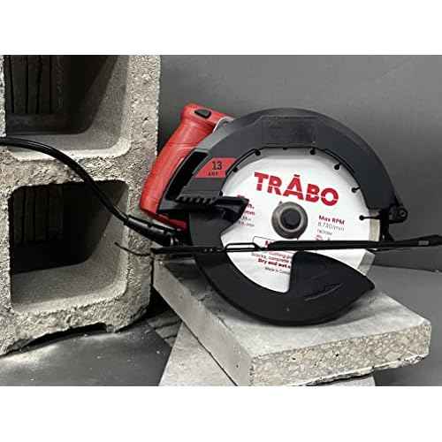 Trabo 4.5 Inch Masonry Segmented Rim Diamond Bond Blade for Cutting Cement, Pavers, Concrete with Rebar, Natural Stone and More, with 7/8 Inch Arbor with 5/8 Inch Reducer Ring