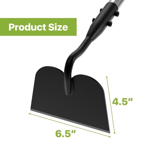 MANXRKUI Draw Hoe Garden Tool, Heavy Duty Garden Hoes for Weeding Long Handle, Easy Stand Up Scraping Weeder Tool for Garden, 5.5 FT Adjustable Weed Hoe with 6-inch Wide Welded Blade