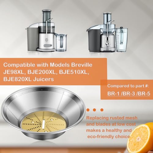 Titanium-Coated Juicer Mesh Filter Basket for Breville JE98XL/BJE200XL/BJE510XL/BJE820XL