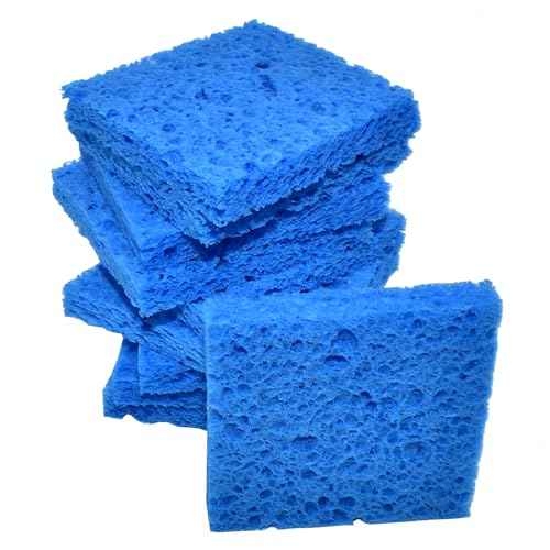 10 Pcs Soldering Iron Special High Temperature Sponge,With Holes 60mm x 60mm x 10mm,Blue