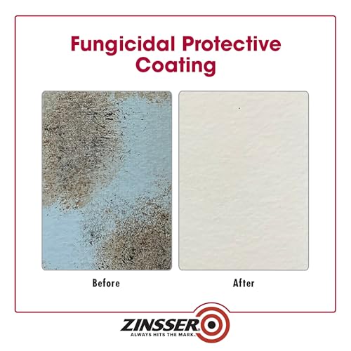 Zinsser Mold Killing Primer Quart - Water-Based Fungicidal Coating, EPA Registered, White