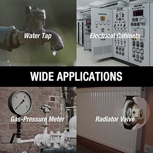 DURATECH 4 Way Utility Key, Multi-functional Water Key, 1-Pack, for Valve, Faucet, and Spigots