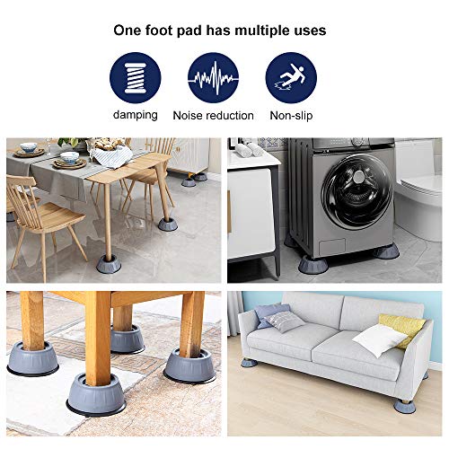 MWELLEWM 4-Pack Anti-Vibration Pads for Washing Machine & Dryer, 1.57in x 0.16in Rubber Feet
