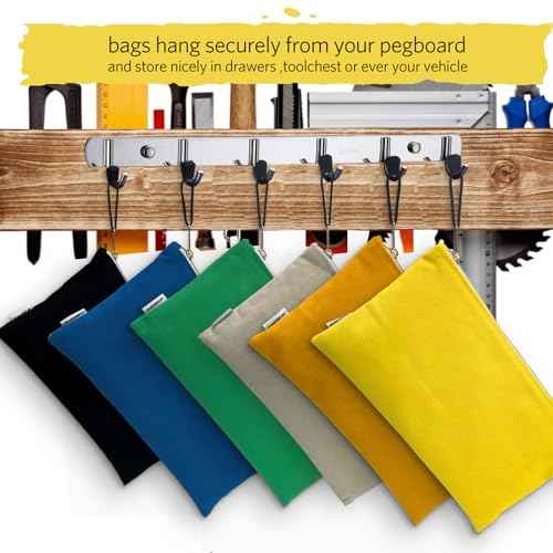 8 Pack Canvas Tool Bag Zipper Pouch - Heavy Duty 16 oz. Canvas Tools Utility Pouches, Multipurpose Storage Organizer Tote Bags with Dependable Metal Zippers, 12.5 x 7-Inch