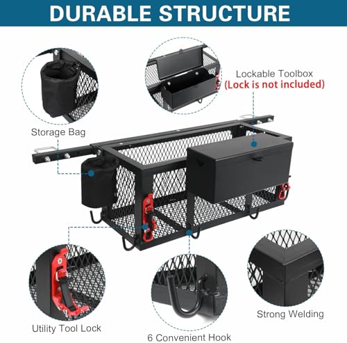 Outprize Tractor Basket Heavy-Duty Tool Tray for ROPS 32.5-45" Fits Kubota