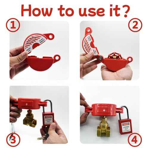 Gate Valve Lockout Device with Safety Padlock,Outdoor Faucet Knob Lock Kit for Outdoor Hose Bib,Propane Tank,Fit 1 to 2-1/2 in Dia Gate Valve Handle