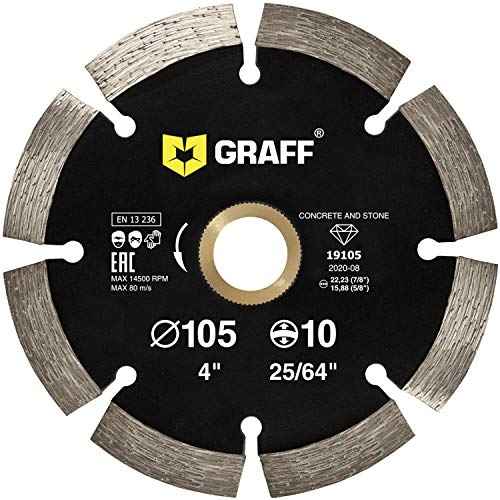 4 Inch Diamond Blade for Angle Grinder ? Diamond Cutting Wheel for Cutting Stone, Marble, Granite, Brick, Masonry, Paving Flag, Concrete ? Diamond Saw Blades Segment Height 0.394¡± (10 mm) ? GRAFF