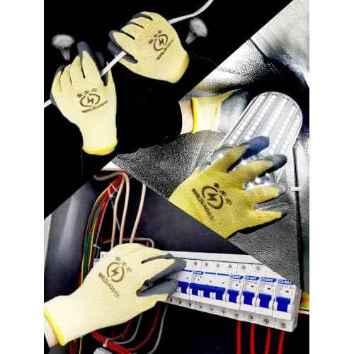 Electrical Insulated Gloves, 400V Voltage Resistance Electrician High Voltage Gloves Flame Retardant Insulation Work Gloves with Rubber Non Slip Design Electrician Gloves