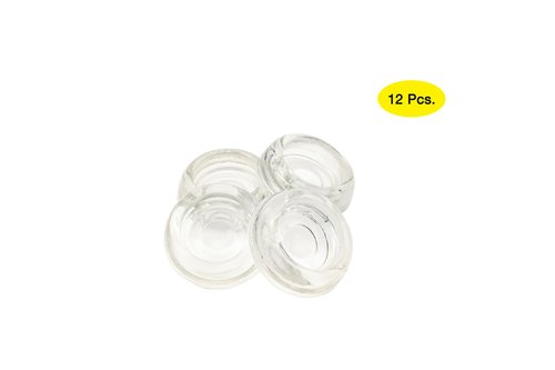 STALLION HARDWARE Heavy-Duty Clear Glass Coasters – Floor Protectors for Furniture Legs, Non-Slip Design to Guard Marble, Tile & Wood Floors from Scratches & Damage (Set of 12)
