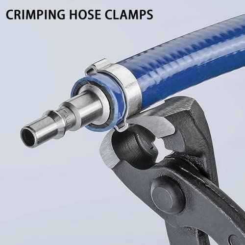 AKIHISA 9 inch Ear Clamp Pliers, Chrome Vanadium Steel Crimper Tool, Nail Remover, Pincer Crimper Tool for Pipe Hose Clamps