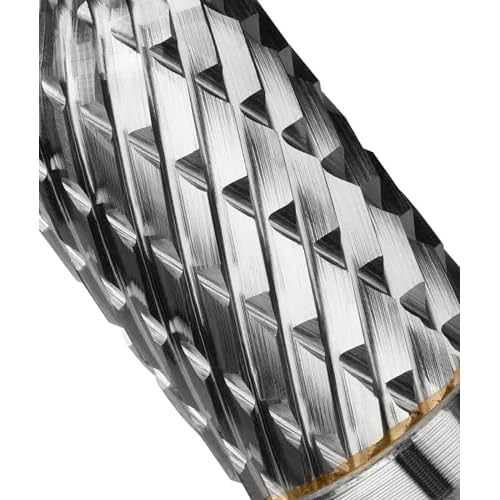 3Pcs 1/4 Carbide Burr Set 1/4" Shank Head Dia 1/2" Dome-End Cylinder Die Grinder Bits Rotary Tools Attachment Kit Rasp Accessories Metal Wood Stone Steel Grinding Deburring Cutting Porting