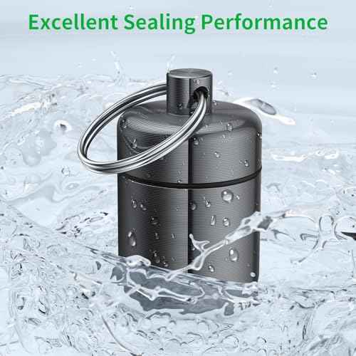 Ear Plug Carrying Case Keychain(2 Pack), Small Waterproof Metal Earplug Case Ear Plug Holder Container Great for Earplugs, Pills Case Pill Box and Jewelry Holder (Grey Red)