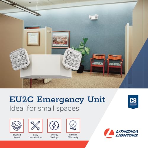 Lithonia Lighting Basics LED Emergency Light - White, Square, Adjustable Heads, 120/277V, Generation 3