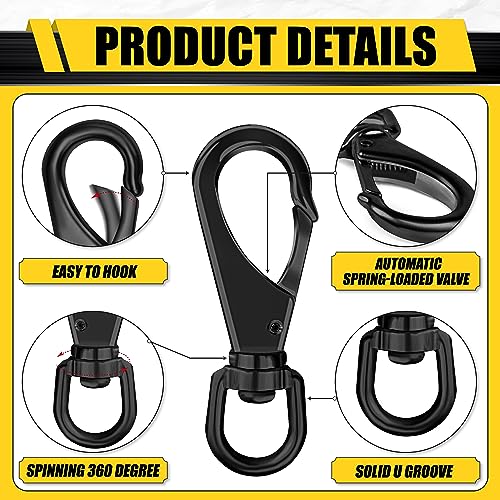 Heavy Duty Stainless Steel Swivel Eye Snaps 4.6” Load Capacity 220LBS (2 Pack)