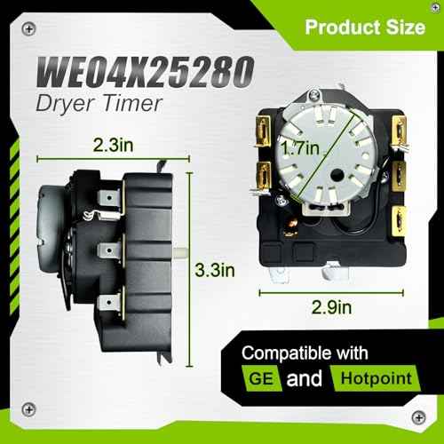 WE04X25280 Dryer Timer Compatible with GE Hotpoint Dryer, Replacement Part WE04X25280-24PK 4467035 AP6032628 PS11763067 EAP11763067 TMD1EM35 234D2377P005