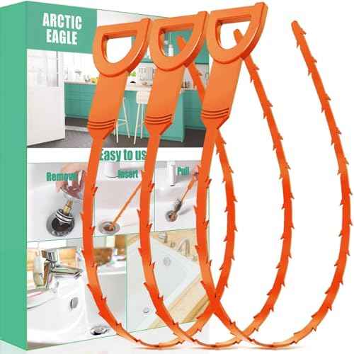 Drain Snake Hair Drain Clog Remover - 3 Pack Shower Snake Sink Unclogger Tool with Exquisite Packaging