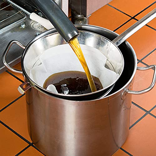 (100 Pack) TezPak 10" Commercial Deep Fryer Oil Filters & Cones – Maple Syrup/Beeswax Grease Filter