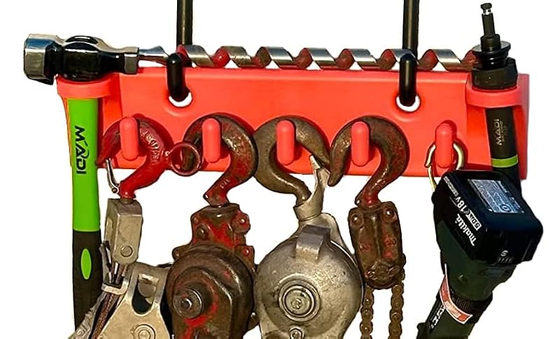 Line Work Bucket Tools Organizer Rack with 2 Hooks, 1000 lb capacity