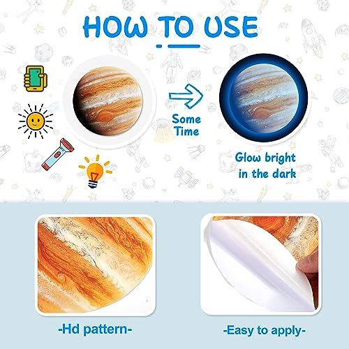 Robmoda Solar System Wall Decals Blue 780 pcs Glow in Dark Stars & Planets for Nursery and Kids Room Ceiling Decor