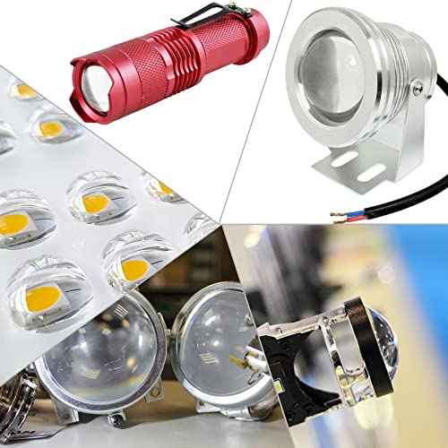 PATIKIL Diameter 10.3mm Height 4.2mm Flat Convex Lens, 10 Pcs Acrylic LED Optical Convex Condenser Lens for LED Flashlight Bike Head Lamp, Transparent