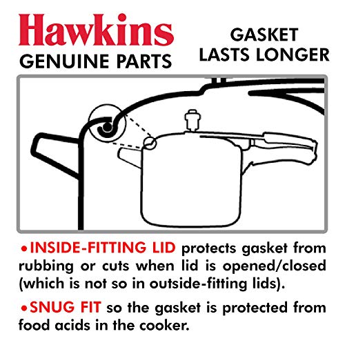 Hawkins 2-4 Liter Gasket Sealing Ring for Pressure Cookers, Black