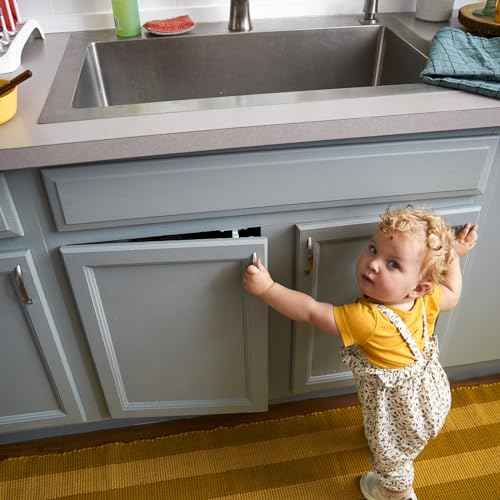 Safety 1st - Secure-to-Explore Adhesive Cabinet Locks Baby Proofing, Child Locks for Cabinets and Drawers (4 Locks), White