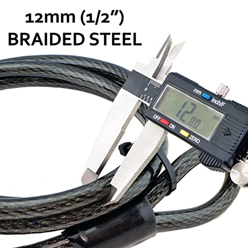 Lumintrail 7-FT Heavy-Duty Vinyl-Coated Steel Security Cable 12mm