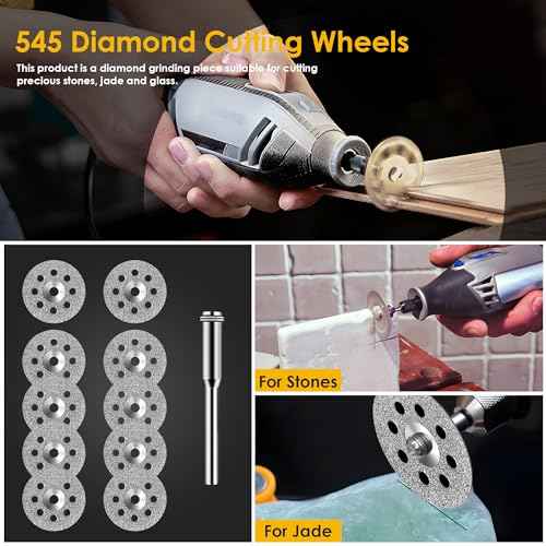 44pcs Red Cutting Wheel Set Compatible with Plastic for Rotary Tool, HSS Circular Saw Blades 6pcs, Resin Cutting Discs 20pcs, 545 Diamond Cutting Wheels 10pcs