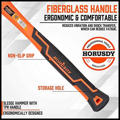 HORUSDY 16 Oz Rubber Mallet Hammer, Fiberglass Rubber Mallet Handle