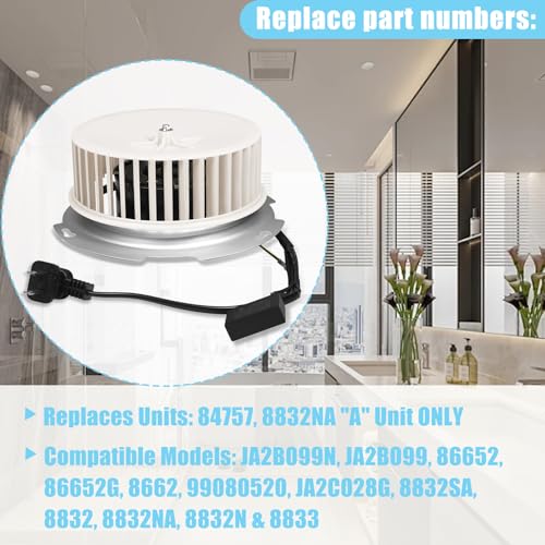 YUUCOO 8832NA Blower Motor Replacement for Bathroom Exhaust Fans 120V