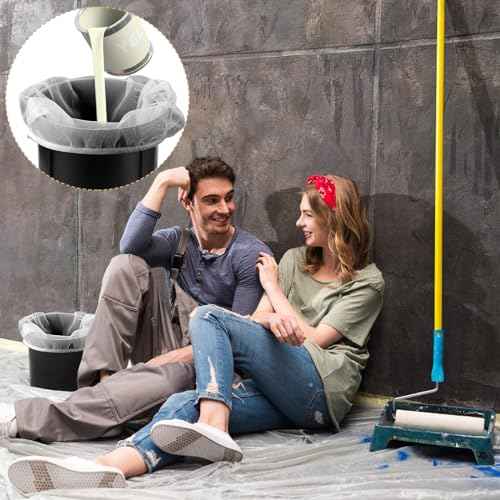 5pcs Paint Strainer Bags 5 Gallon, Paint & Liquid Filter Bags White Fine Mesh Bucket Strainer with Elastic Top Opening Paint Filtering Bag for Paint Gardening Hydroponics