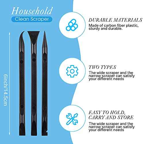 9 Pieces Plastic Scraper Tool Scratch Free Crevice Cleaning Sticker Remover Tool Multipurpose Non Scratch Scrapers for Tight Spaces, Kitchen, Crevices, Auto Detailing, Paint