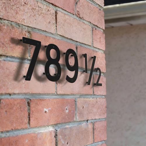 Monlyey 4 Inch Black Aluminum House Numbers - Floating & Wall Mountable