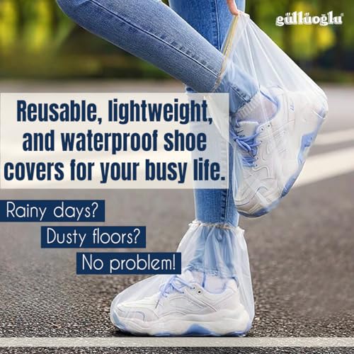 10 Pairs Waterproof Shoe Covers for Rain ? Disposable Plastic Rain Shoe Covers, Waterproof Boot Protector Non-Slip Overshoes for Indoor Outdoor Rain, Clear Rain & Mud Resistant Guards