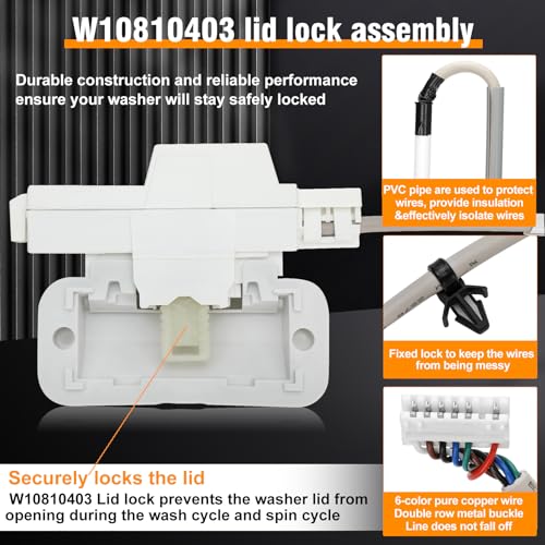 Whirlpool Cabrio Lid Lock Replacement W10810403 for Washer Repair