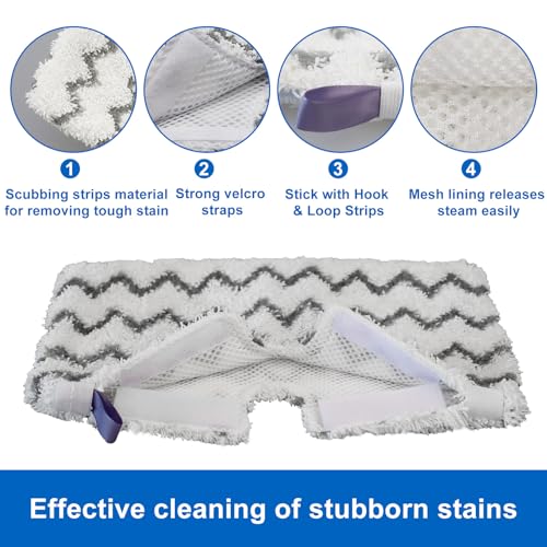 6 Pack Steam Mop Replacement Pads for Shark S3501/S3601 – Gray (IMECCAlive)