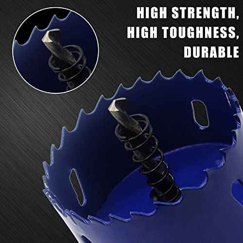 2-1/2 Inch (64mm) Hole Saw with Arbor, BI-Metal Wood Hole Saw Hole Cutter, Hole Drilling Cut Smooth and Fast for Cornhole Boards, Wood, Plastic, Metal, Drywall, Fiberboard