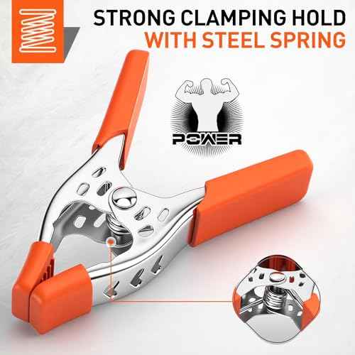 HORUSDY 8-Piece 4" inch Spring Clamp, Heavy Duty Spring Metal Spring Clamps, 1.5"-inch Jaw opening