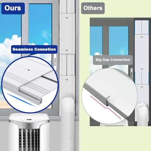 Wafloter 5.9 Inch Portable AC Window Vent Kit with Adjustable Seal Plates — Fits Horizontal & Vertical Sliding Windows — 5.9" Exhaust Hose Included