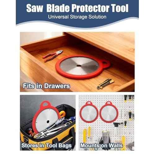 Silicone Saw Blade Holder, Saw Blade Storage Protector Guard for Circular 10" Blade Diameter, Easy Holder and Finger Protection Fit for Diablo, Makita, DeWalt, Craftsman and More, 1 Pack