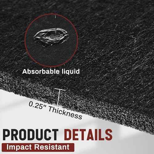 Pangda 2 Pcs Battery Protective Mat Battery Acid Absorbent Mat, Black for Marine Boat(8 x 12 Inch)