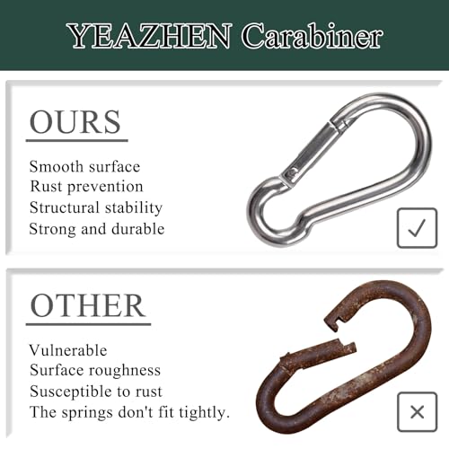 SILVER 100PCS Heavy Duty Spring Snap Hooks Carabiner Clips 2.4IN